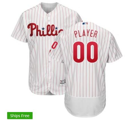 Men's Philadelphia Phillies Majestic  Flex Base Custom Jersey with Any Name and No.-001