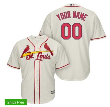 Men's St. Louis Cardinals Custom Jersey With Any Name and No.-001