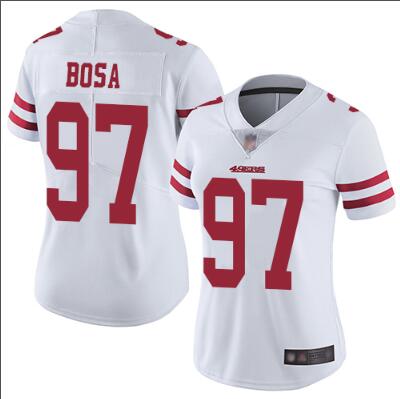 Women 49ers #97 Nick Bosa  Stitched Football  Jersey-002