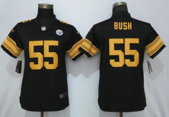 Women New Nike Pittsburgh Steelers 55 Bush  Jersey-002