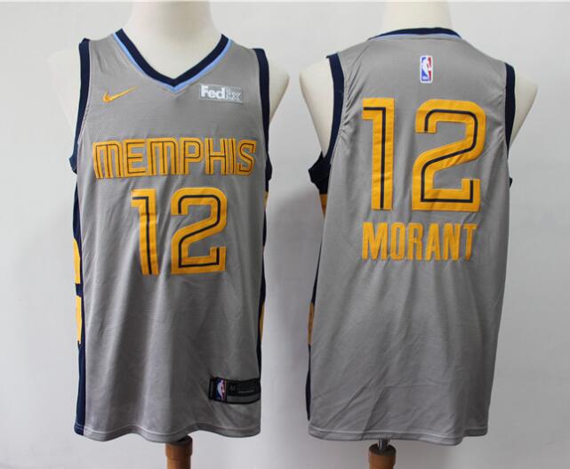Grizzlies #12 Ja Morant Men Basketball Swingman Statement Edition Jersey-001