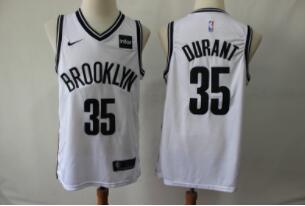 Nets 35 Kevin Durant White Nike Swingman Jersey