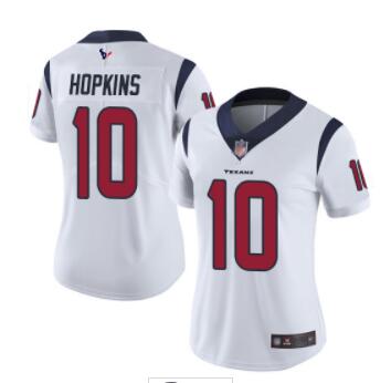 Texans #10 DeAndre Hopkins White Women's Stitched  Jersey-003