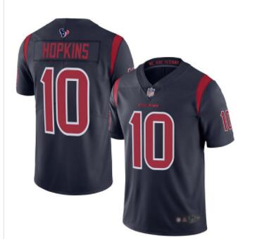 Texans #10 DeAndre Hopkins Navy Blue Men's Stitched Football Limited Rush Jersey-003
