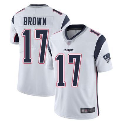 Nike Patriots #17 Antonio Brown White Men's Stitched NFL  Jersey-001