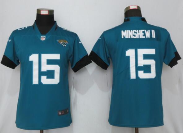 Women Nike Jacksonville Jaguars 15 Minshew ll  2019 Vapor Untouchable Jersey-002