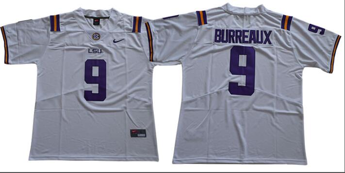 Men New LSU Tigers #9 JOE BURREAUX  stitched jersey-001