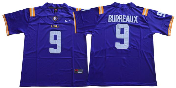 Men New LSU Tigers #9 JOE BURREAUX  stitched jersey-002