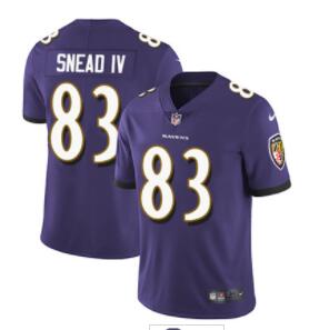 Nike Baltimore Ravens #83 Willie Snead IV  Men's Stitched NFL Vapor Untouchable Limited Jersey