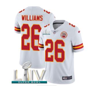 Nike Chiefs #26 Damien Williams Men's Super Bowl LIV 2020  Stitched NFL Vapor Untouchable Limited Jersey
