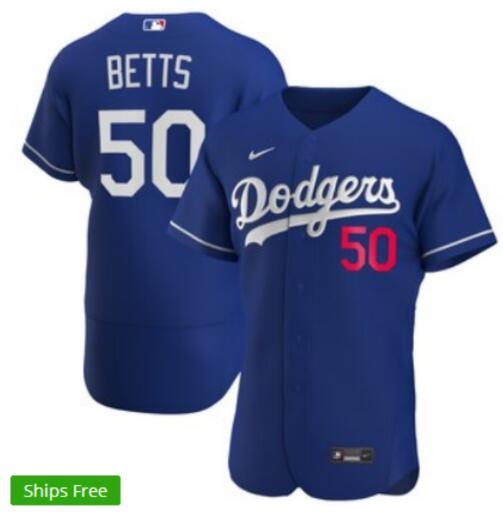 Men's Los Angeles Dodgers #50 Mookie Betts Stitched Jersey-002