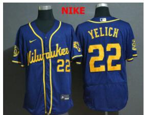 Men's Milwaukee Brewers #22 Christian Yelich Grey Stitched MLB   Nike Jersey