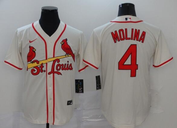 Men's St. Louis Cardinals #4 Yadier Molina Men Stitched MLB   Nike Jersey-003