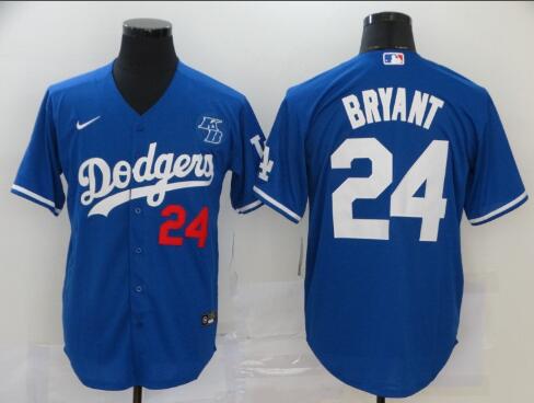 Men's Los Angeles Dodgers #24 Kobe Bryant With KB Patch Stitched MLB Cool Base  Jersey-001