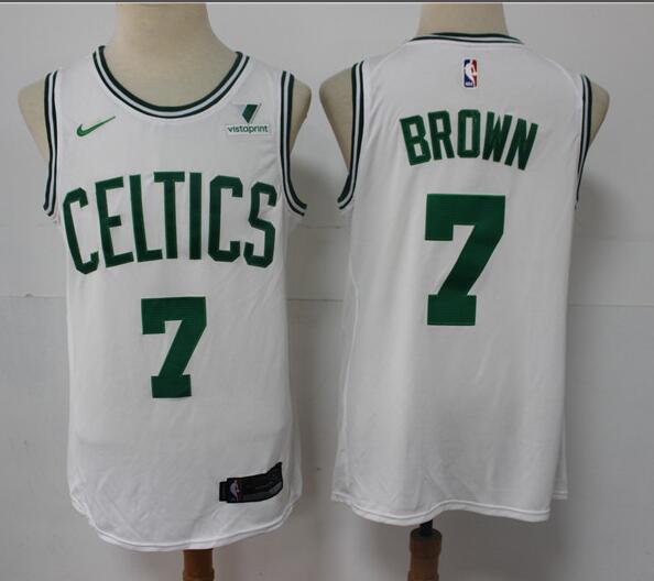 Custom Men's Boston Celtics Jaylen Brown 7 Jordan  stitched jersey