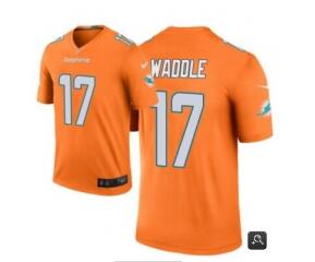 Men Miami Dolphins #17 Jaylen Waddle Aqua Stitched 2021 Draft Jersey