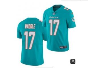 Men Miami Dolphins #17 Jaylen Waddle Aqua Stitched 2021 Draft Jersey