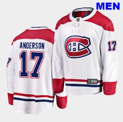 Men's Montreal Canadiens #17 Josh Anderson  2020-21 Stitched  Jersey