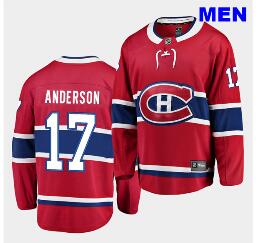 Men's Montreal Canadiens #17 Josh Anderson  2020-21 Stitched  Jersey