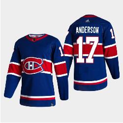 Men's Montreal Canadiens #17 Josh Anderson  2020-21 Stitched  Jersey