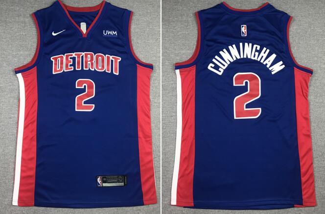 Men's 2021 NBA  Cade Cunningham Detroit Pistons stitched Jersey