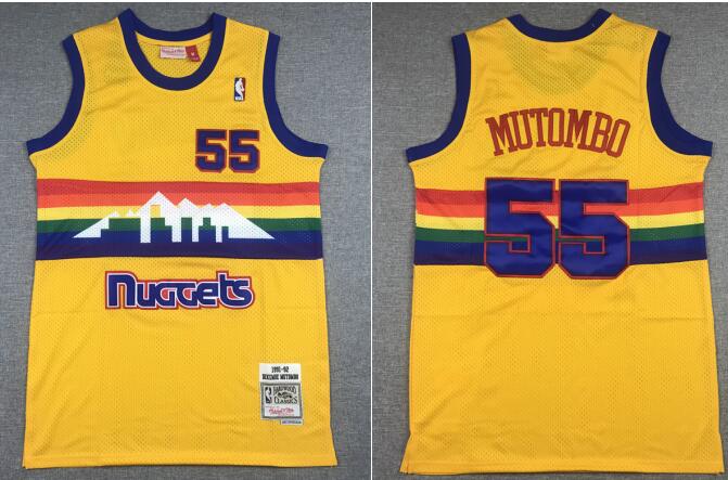 Men's Denver Nuggets Dikembe Mutombo Mitchell & Ness Stitched Jersey