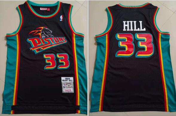Detroit Pistons 33 Grant Hill black jersey