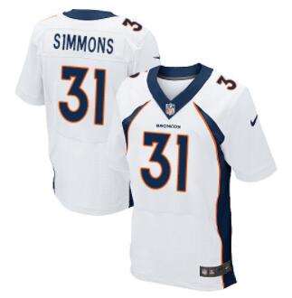 Men's Nike Denver Broncos 31 Justin Simmons  Orange Stitched NFL Jersey