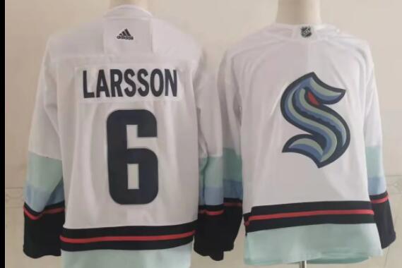 Men's Seattle Kraken Larsson 6 Stitched Jerseys