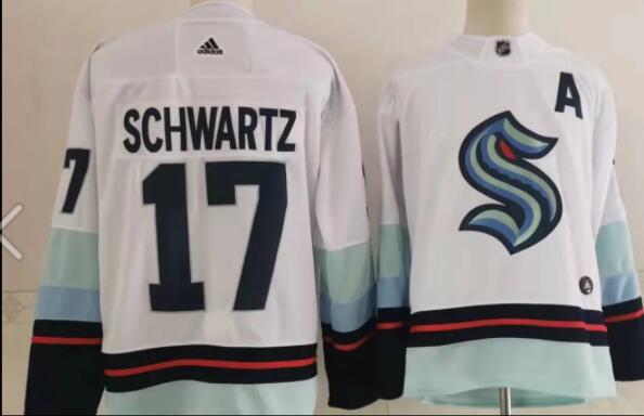 Men Jaden Schwartz Seattle Kraken 17 Stitched Jersey