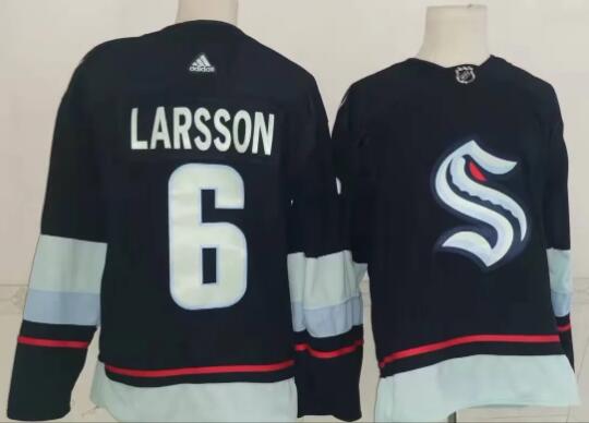 Men's Seattle Kraken Larsson 6 Stitched Jerseys