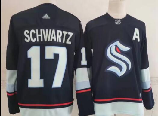 Men Jaden Schwartz Seattle Kraken 17 Stitched Jersey