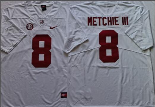men Alabama Crimson Tide Red #8 METCHIE III stitched jersey