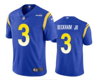 Men's Los Angeles Rams #3 Odell Beckham Jr. 2021 Vapor Untouchable Limited Stitched Football  Jersey