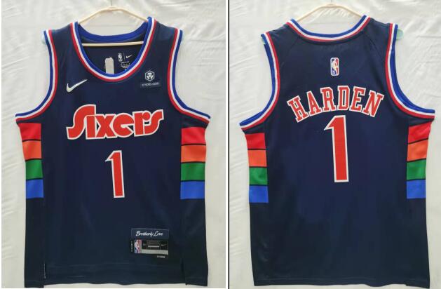 Men's Nike Philadelphia 76ers #1 James Harden   Stitched NBA Jersey