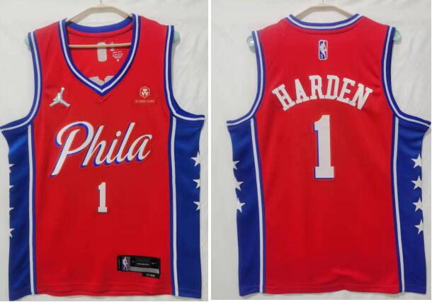 Men's Nike Philadelphia 76ers #1 James Harden   Stitched NBA Jersey