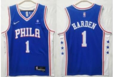 Men's Nike Philadelphia 76ers #1 James Harden   Stitched NBA Jersey