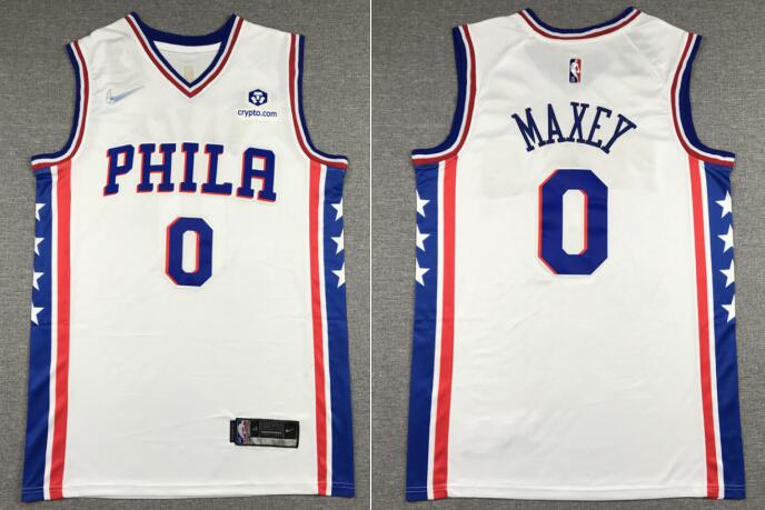 Men's Tyrese Maxey 0 Philadelphia 76ers   Nike Stitched Jersey