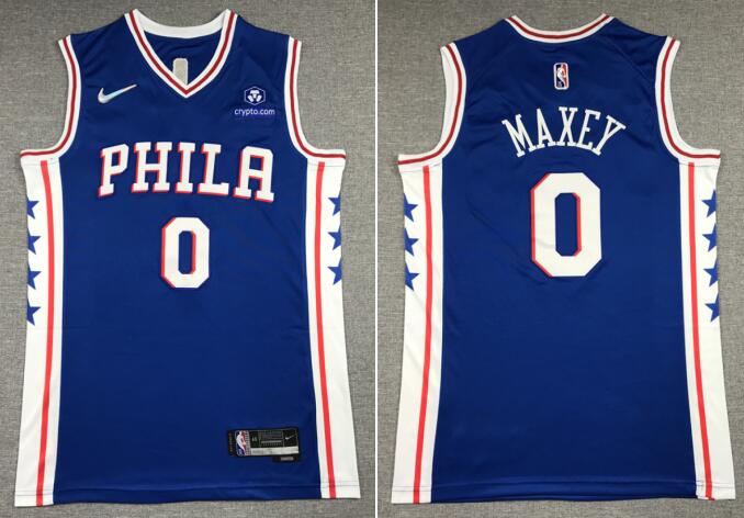 Men's Tyrese Maxey 0 Philadelphia 76ers   Nike Stitched Jersey