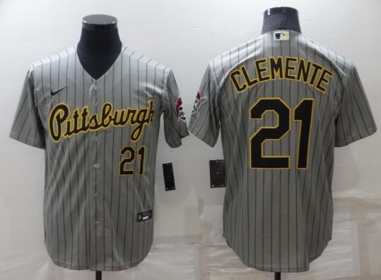 Men's Pittsburgh Pirates #21 Roberto Clemente  Stitched Jersey