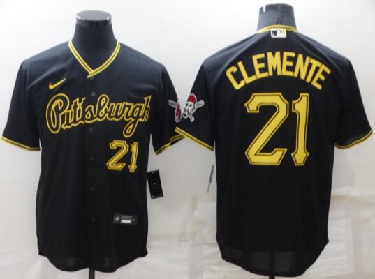 Men's Pittsburgh Pirates #21 Roberto Clemente  Stitched Jersey