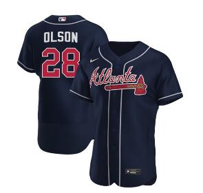 Men's Atlanta Braves 28 Matt Olson  Nike  stitched Jersey