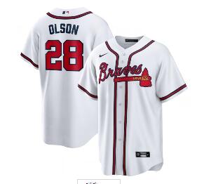 Men's Atlanta Braves 28 Matt Olson  Nike  stitched Jersey