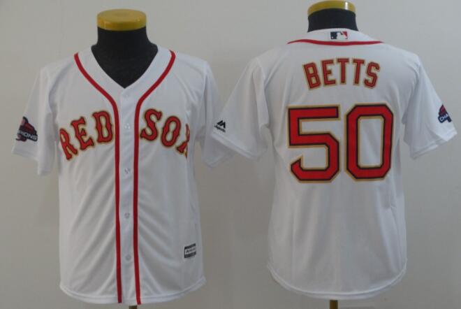 Women's Boston Red Sox #50 Mookie Betts  Cool Base Stitched MLB Jersey