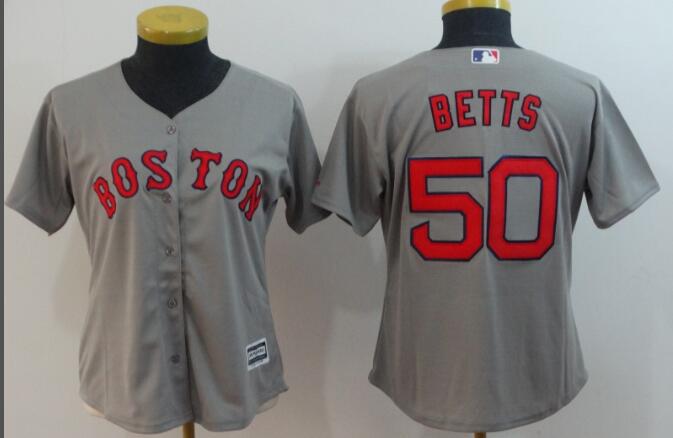 Women's Boston Red Sox #50 Mookie Betts  Cool Base Stitched MLB Jersey