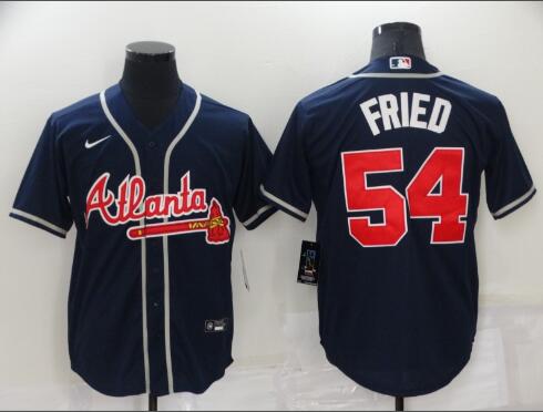 Men's Atlanta Braves #54 Max Fried 2022 Stitched Baseball Jersey