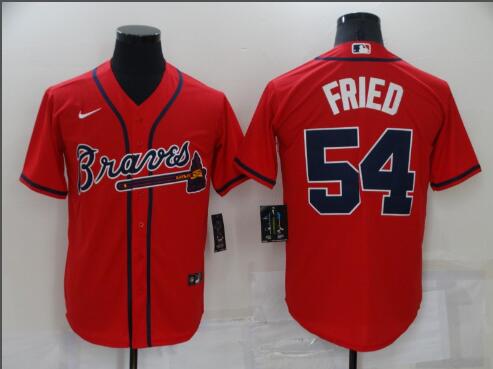 Men's Atlanta Braves #54 Max Fried 2022 Stitched Baseball Jersey