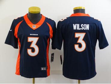 Women's Denver Broncos #3 Russell Wilson  Stitched NFL Nike Limited Jersey