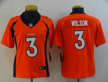 Women's Denver Broncos #3 Russell Wilson  Stitched NFL Nike Limited Jersey