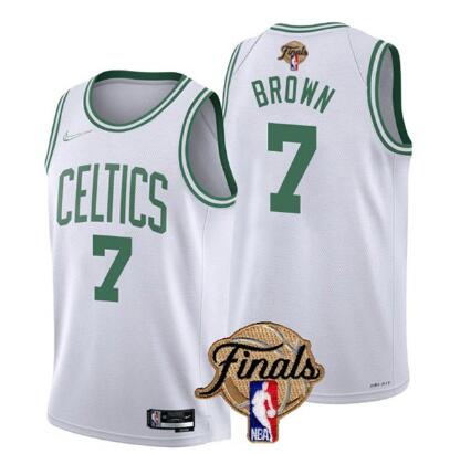 Men's Boston Celtics #7 Jaylen Brown  2022 Finals Stitched Jersey